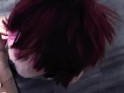Preview 6 of Red haired Thicc Goth GF Sucks Big Dick