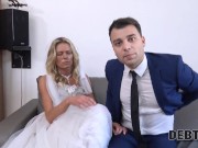 Preview 5 of DEBT4k. Brazen guy fucks another mans bride as the only way to delay debt