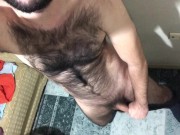 Preview 1 of very hairy solo male masturbation and cum