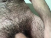 Preview 3 of very hairy solo male masturbation and cum