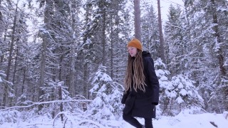 Sex in the winter forest while the snow is falling - RosenlundX - 4K