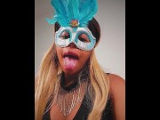 Preview 3 of Sexy black masked MILF shows you how horny she is and how hungry for cock she is right now
