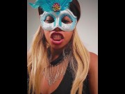 Preview 6 of Sexy black masked MILF shows you how horny she is and how hungry for cock she is right now