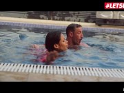 Preview 1 of LETSDOEIT - Curvy Ass Latina Canela Skin Has Amazing Sex By The Pool Full Scene