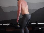 Preview 1 of So horny I'm stroking through my full workout. Sexy show off followed by fleshlight fuck