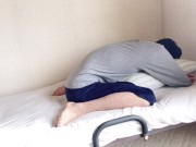 Preview 1 of A college boy gets off on a thick pillow and simulated sex.