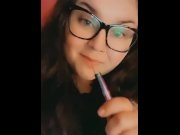 Preview 2 of Dabbing and blowing kisses bbw smoking vape