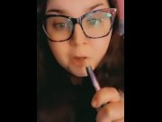 Preview 5 of Dabbing and blowing kisses bbw smoking vape