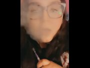 Preview 6 of Dabbing and blowing kisses bbw smoking vape
