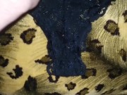 Preview 2 of Cumming on gf's dirty worn panties
