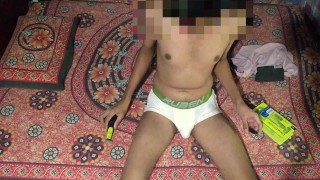 Asian slim smooth Gay Teen Boy moaning edging and Cum after a Oil Massage