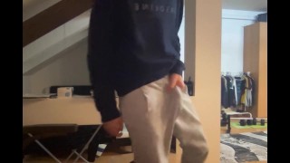 Grey Sweatpants Bulge