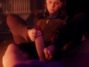 Preview 1 of Aloy from Horizon Forbidden west caressing a hard cock with her feet