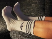 Preview 4 of Sexy soles feet fetish girl in white knee socks