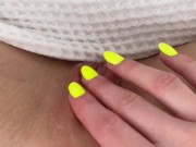 Preview 6 of Amazing dripping juicy pussy POV. Yum! Girl rubs clit until gets orgasm