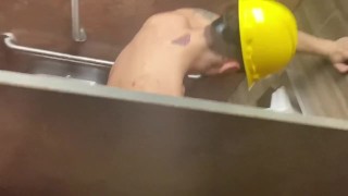 Daniel HAUSSER sucks off construction worker in public bathroom 