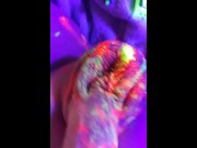 Preview 1 of solo male blacklight glow body paint art session - more visually stunning than sexy