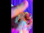 Preview 2 of solo male blacklight glow body paint art session - more visually stunning than sexy