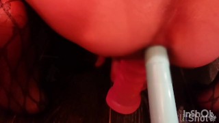 [Nympho mature woman's pussy play] W insertion of dildo and fist while six nine !! * Please look vio