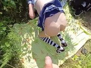 Preview 3 of I cum in public when a lot of people are bathing , I fuck in the bushes femboy !!! Hot