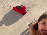 Preview 3 of Public Face Fucking Busty Indian In Malibu And Swallows Cum