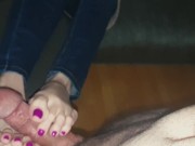 Preview 4 of My friend fucked my soles (footjob and cum on soles)