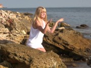Preview 4 of Divine Blonde Teen Blissfully Naked in the Sea