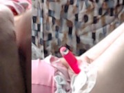 Preview 1 of Little Slut Pees the bed and gets his dick scolded Hot Cum Pov Kink sex femdom ABDL Golden Shower !!
