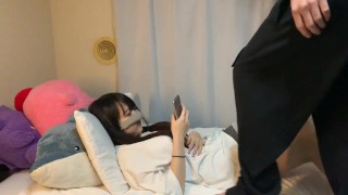 Japanese girl gives a guy an armpitjob