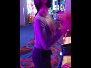 Preview 3 of Exhibitionist Wife Plays Basketball with Tits Out at Arcade
