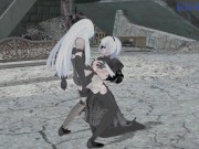 Preview 2 of 2B and A2 have deep futanari sex in the city. - Nier: Automata Hentai