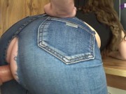 Preview 4 of Fucked a beauty through a hole in jeans and cum in her tight pussy - Bellamurr