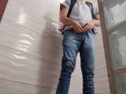 Preview 3 of dressed up for school, boy piss on the floor