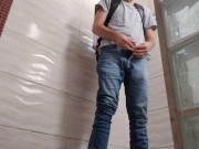 Preview 5 of dressed up for school, boy piss on the floor