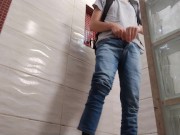 Preview 6 of dressed up for school, boy piss on the floor