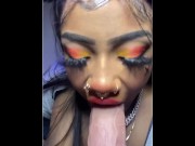 Preview 1 of Sexy Ebony Teen Khloe Kxxxng Gives Sloppy Head ASMR POV