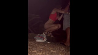 Blonde Scandinavian Being Fucked In The Woods At Night 