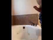 Preview 5 of Bathtub Pissing With A Hard Cock