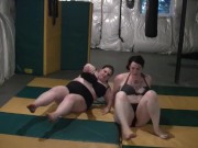 Preview 4 of How-To Mixed Wrestling Video with Two BBWs