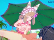 Preview 2 of Maho and Yuuki have deep sex on the beach. - Princess Connect! Re:Dive Hentai