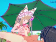 Preview 3 of Maho and Yuuki have deep sex on the beach. - Princess Connect! Re:Dive Hentai