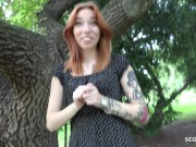 Preview 2 of ROUGH EYE ROLLING SQUIRT ORGASM FUCK I Redhead Teen Giada Sgh Pickup Casting - German Scout ´