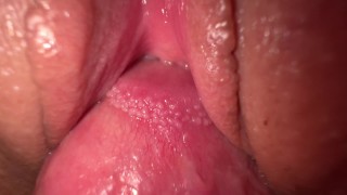 Missionary Pounding and Clit Rubbing - Close Up POV - BIG CUMSHOT ON PANTIES