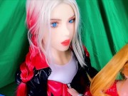 Preview 6 of 158 cm DXES Amelie 65 cm JM Chloe Sex Doll Clown girl Cosplay Harley Quinn