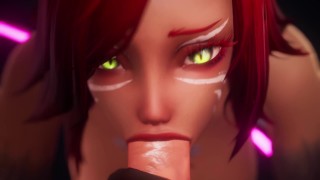 Night Demon Pushes Your Dick Inside Herself (3d animation with sound) reverse cowgirl