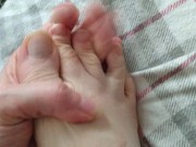 Preview 6 of I Bet You Wanna See These Feet! PAWG Foot Fetish All Natural Toes Big Hairy Girl Pretty Feet