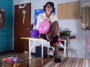 Preview 3 of regina noir, Nude office, secretary, sexretary, nude, Naked, nude secretary, balloon, employee, femd