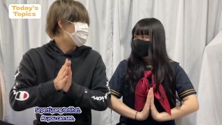Japanese girl handjob,and hair fejob with schoolgirl cosplay.