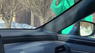 Sexy young pussy stretched by car gear shift (extended version)