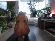 Preview 3 of Tiny Hot Blonde HD Naked Yoga and Stretching at Home